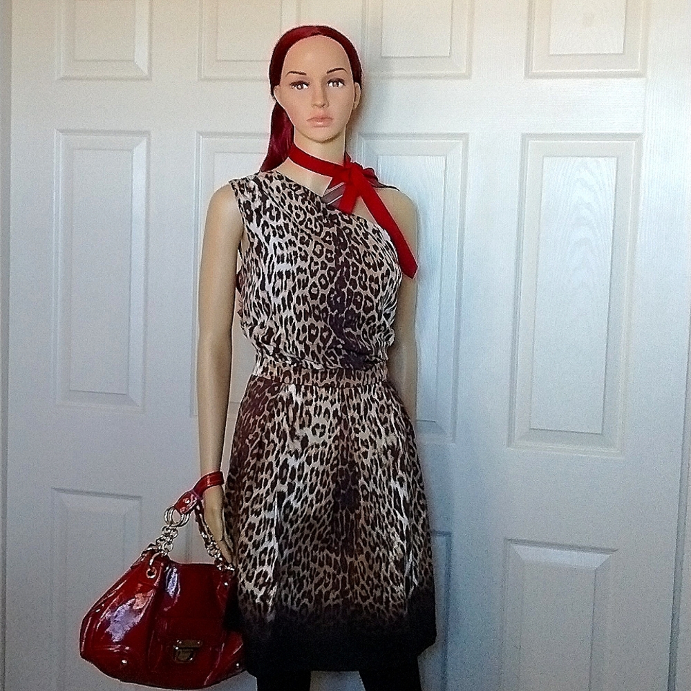 Tahari two-piece animal print top and skirt